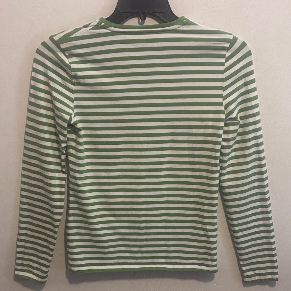 Jones New York Green and White Striped Top - Picture 5 of 5